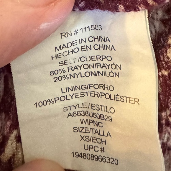 Juniors’ Lily Rose Pleated Bodice Skate Dress XS Wine Floral Puff Sleeve Peasant - Picture 6 of 8